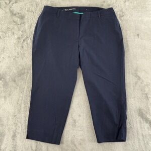 Talbots‎ Perfect Crop Pants Womens 18W Petite Navy Stretch Flat Front 22" Inseam